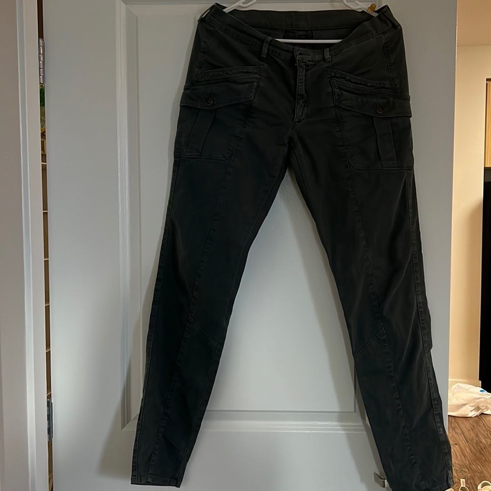 7 for all man kind low rise pants in army green